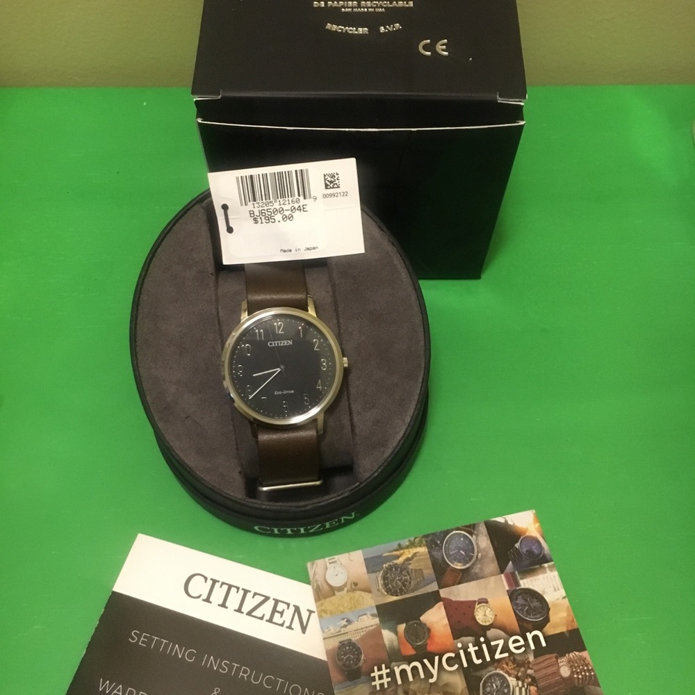 Citizen Men’s Eco-Drive Leather Watch - BJ65004E